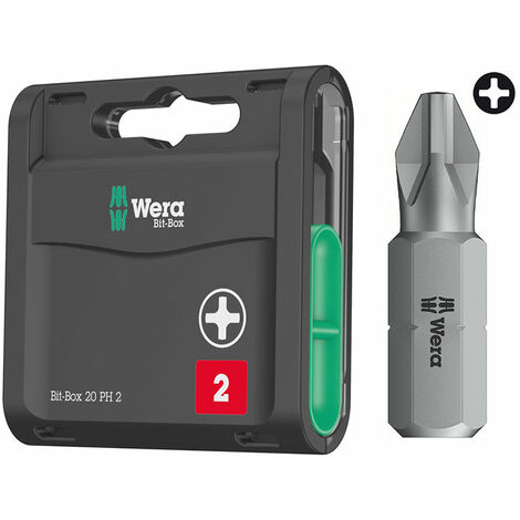 WERA 057750 Bit-Box Extra Hard PH2 X 25mn Screwdriver Bits 20 Pieces