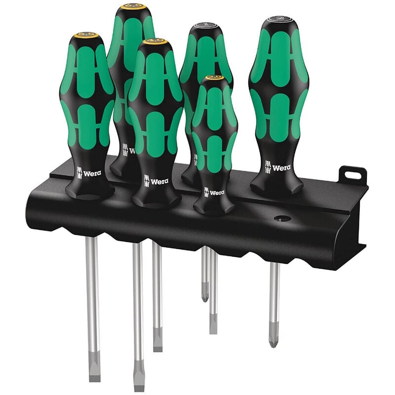 Wera 105656 Kraftform Plus 6 Piece Slotted & Pozi Screwdriver Set