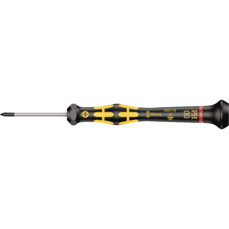 Wera 1550 PH Kraftform Micro 05030118001 ESD Kreuzschlitz-Schraubendreher PH 00 Klingenlänge: 40 mm