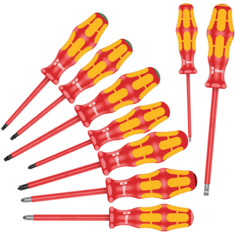 Wera 160 i/162 i/167 i/9 juego de destornilladores Kraftform Plus Serie 100, 9 piezas, 05133355001