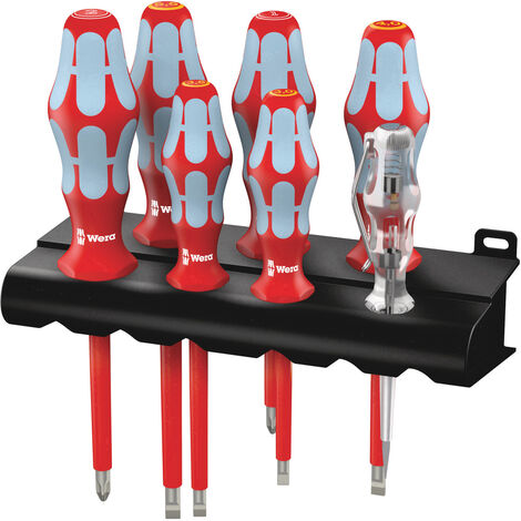 Wera 3160 i/7 Rack VDE Schraubendreher-Set 7teilig Schlitz, Kreuzschlitz Phillips