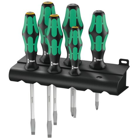 Wera 334/355 SK/6 Schraubendrehersatz Kraftform Plus Lasertip + Rack, 6-tlg.