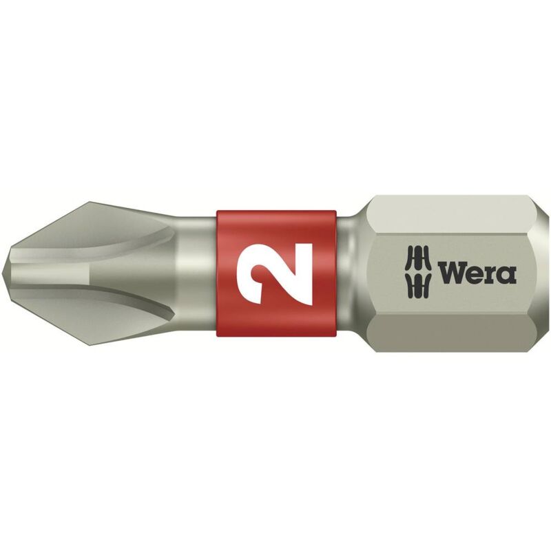 Image of Wera - 3851/1 ts ph 2 x 25 mm 05 071011 001 Inserto a Croce ph 2 Acciaio inox d 6.3 1 pz.