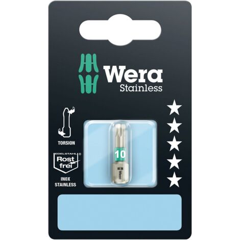 Wera, 3867/1 TS SB Inserti TORX, in acciaio inox, TX 10 x 25 mm