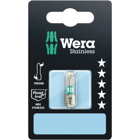 Wera 3867/1 TS SB TORX® Bits, Edelstahl, TX 10 x 25 mm 05073620001