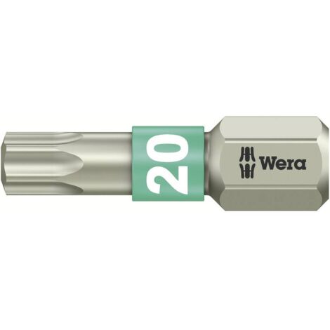 Wera 3867/1 TS TX 20 X 25 MM 05071034001 Inserto Torx T 20 Acciaio inox D 6.3 1 pz.