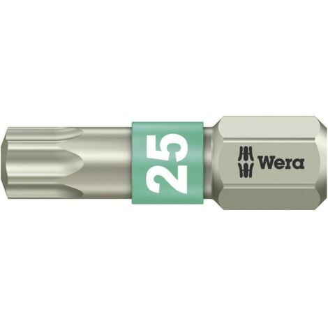 Wera 3867/1 TS TX 25 X 25 MM 05071035001 Inserto Torx T 25 Acciaio inox D 6.3 1 pz.