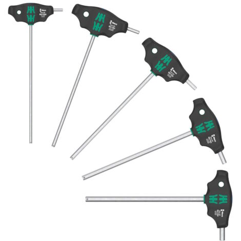 Wera 454/5 HF SHK Set 1 5 Piece Hex-Plus T-Handle Set Hold Function 4-8mm 136070