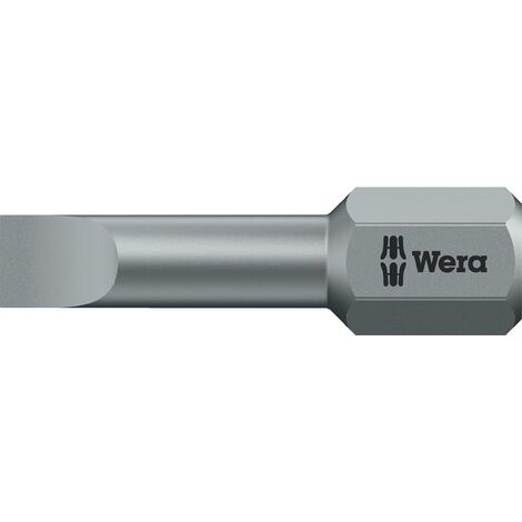WERA 5056203001 Bit 800/1 TZ für Schlitzschrauben 4 mm Länge 25 mm 1/4 Zoll C6,3