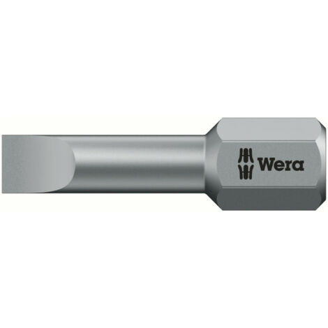 WERA 5056220001 Bit 800/1 TZ für Schlitzschrauben 5,5 mm Länge 25 mm 1/4 Zoll C6
