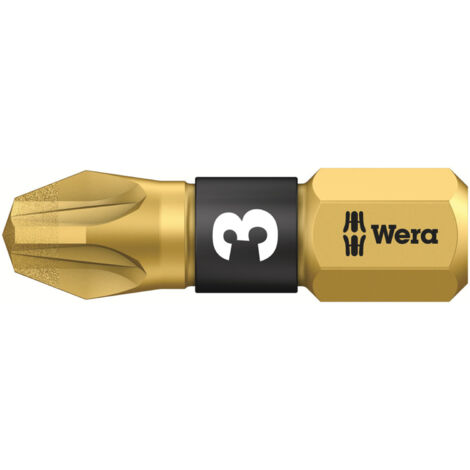 WERA 5056704001 Bit 855/1 BDC 1/4 Zoll PZD 3 Länge 25 mm BiTorsion, diamatbeschi