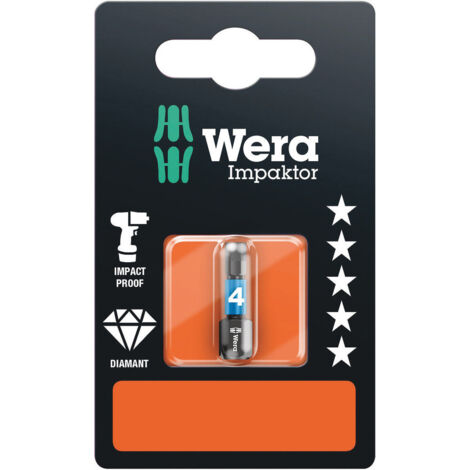 Wera 840/1 IMP DC SB Impaktor Bits, 4 x 25 mm 05073904001