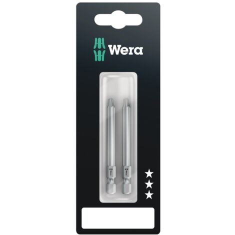 Wera 867/4 Z TORX BO Bits mit Bohrung SB, TX 10 x 70 mm, 2-teilig