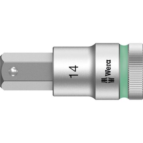 Wera, 8740 C HF Zyklop Bussole a inserto con attacco da 1/2" con ritegno vite, 14.0 x 60 mm