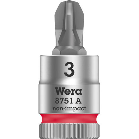 Wera 8751 A 05003352001 Kreuzschlitz Phillips Steckschlüssel-Bit-Einsatz    PH 3   1/4" (6.3 mm)