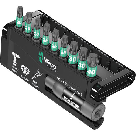 Wera 8767-9/IDC 05057688001 Bit-Set 10teilig Innen-TORX Impaktor-Technologie