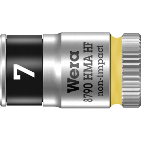 Wera, 8790 HMA HF Bussola per cricchetto Zyklop con attacco da 1/4" con ritegno vite, 7,0 mm