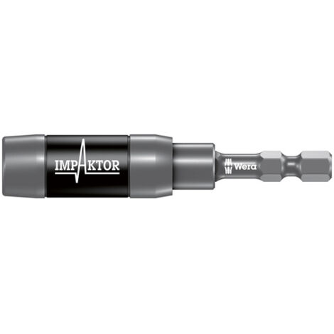 Wera 897/4 Imp R 05073990001 897/4 IMP R Porte-embouts Impaktor avec aimant annulaire et jonc d’arrêt, 1/4 pouce x 75 m