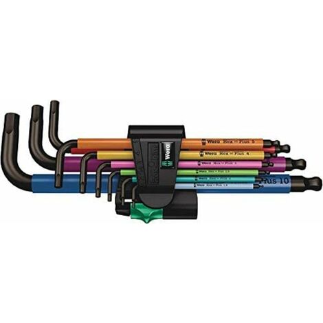 Wera 950 Spkl9 Hex-plus Hex Key Set Juego de llaves allen Métrico/Imperial 9 pieza(s)