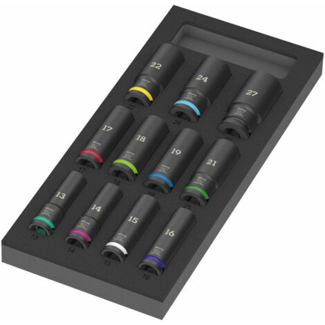 Wera 9725 Insert en mousse 8790 C Impaktor Deep Set 1, 11 pièces