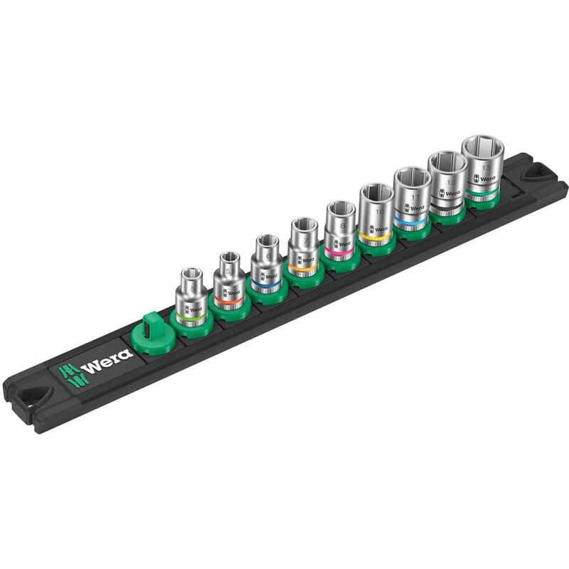 Wera - Set de 9 douilles Zyklop 1/4' Nuss-Magnetleiste a 4