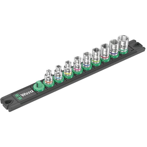 WERA Nuss-Magnetleiste A Imperial 1 Zyklop Steckschlüsseleinsatz-Satz, 1/4-Antrieb,<br/>zöllig, 9-teilig