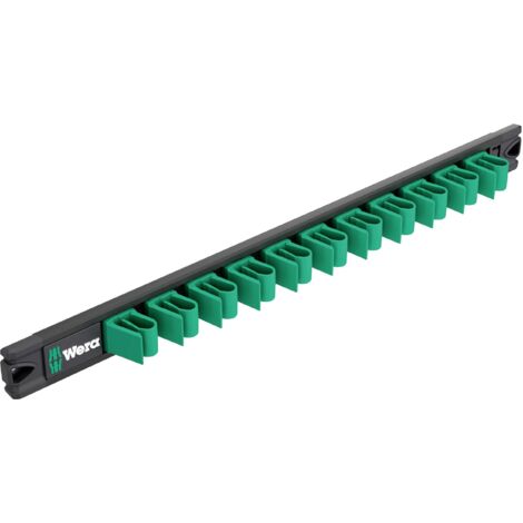 Wera – Barrette magnétique pour clés à fourche – 5136413001 – Fixation par aimant puissant ou vissage – Dimensions 370mm x 30mm – Support jusqu'à 11 outils - MM 1 PC