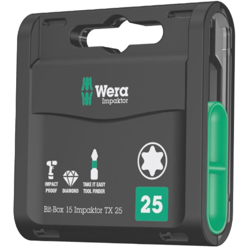 Image of Wera - Range bit. Bit-Box 15 Impactor tx 25. 15 parti