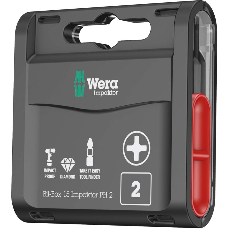Wera, Bit-Box 15 Impaktor ph 2, 15 pezzi