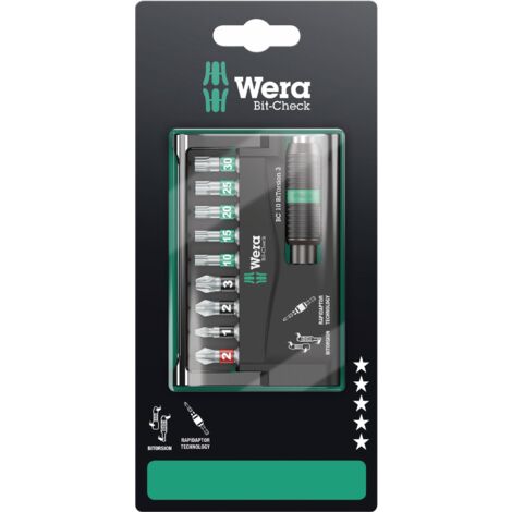 Wera, Bit-Check 10 BiTorsion 3 SB, 10 pezzi