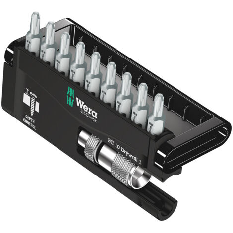 Wera Bit-Check 10 Drywall 1, 10-teilig 05136011001 Abstandhalter Trockenbau