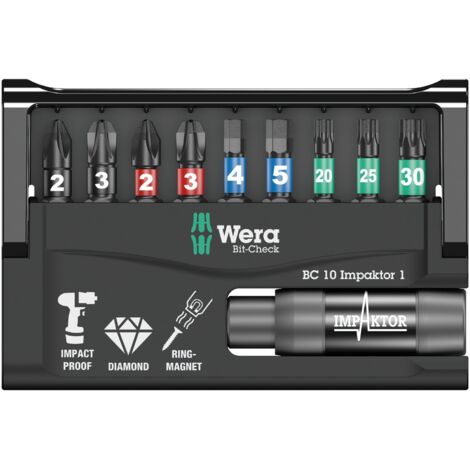 Wera, Bit-Check 10 Impaktor 1 SB, 10 pezzi