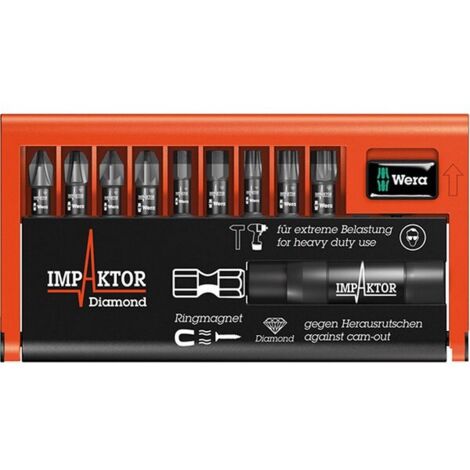 Wera Bit-Check 10 Impaktor Kit con Inserti Trasparenti