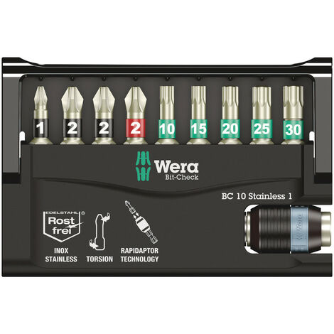 Wera Bit-Check 10 Stainless 1 SB, 10-teilig 05073630001 Edelstahlt Torx