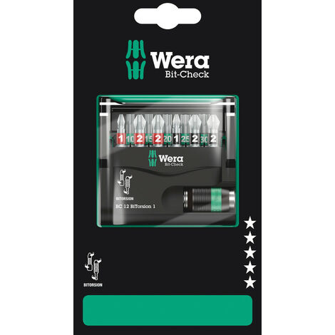 Wera Bit-Check 12 BiTorsion 1 SB, 12-teilig 05136385001 Rapidaptor Torx