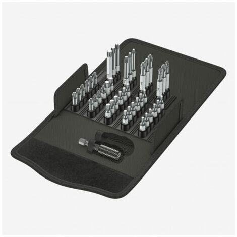 WERA Bit-Safe 057450 43 Universal 1 Comprehensive Standard Bits &amp Holder Set In Pouch