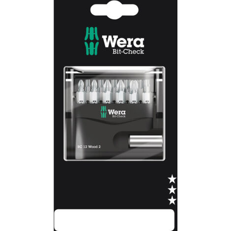 Wera Bit-Set Bit-Check BC 12 Wood 2 12-teilig Bit-Satz