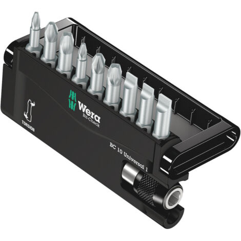 Wera Bit-Sortiment 8100-9/TZ Bit-Check, 1 Universalhalter mit 9 Torsions-Bits