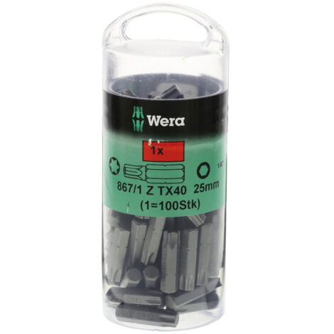 Wera Bitgroßpackung (100 Stk.) 867/1 Z T 40 Länge 25 mm - 5072452001