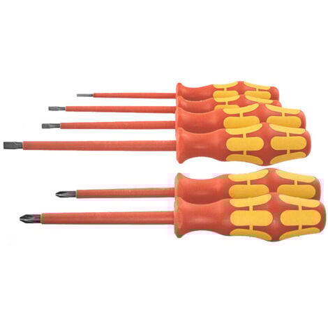 Wera Elektriker-Schraubendreher-Sortiment, vollisoliert, Schlitz und Phillips, 6-teilig