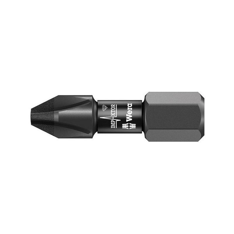 Wera - Conector para Tornillo Phillips ph 1/4'' Impaktor, 25 mm, dimensiones : ph 2, Largo total 25 mm