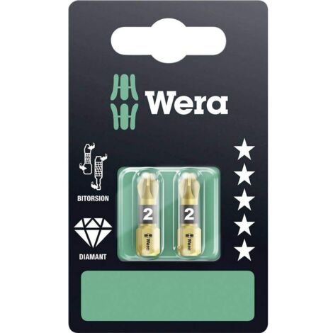 Wera Insert Bit - Confezione da 2 punte Pozidriv, 25 mm