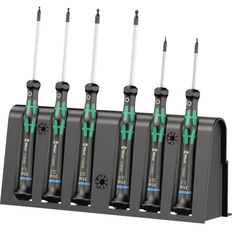Wera - 2052/6 pour l'électronique et la mécanique de précision Jeu de tournevis 6 pièces 6 pans intérieurs