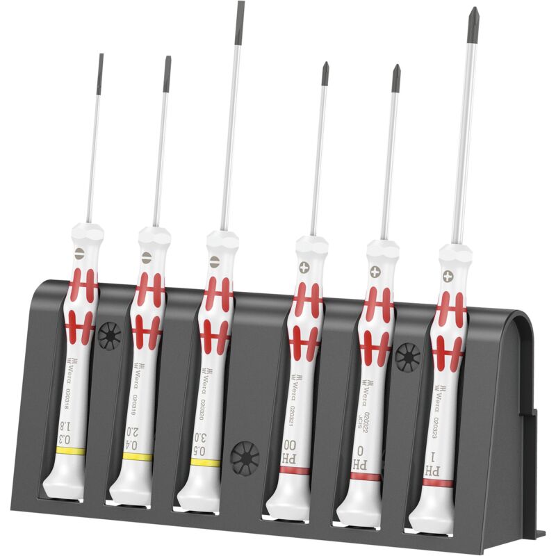 Wera - Kraftform Micro Special Edition 1 rouge-blanc 6 pces + Rack