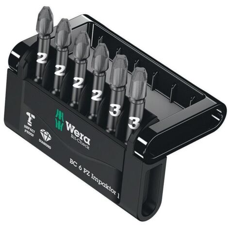 Wera Mini-Check Impaktor 3 05057692001 Bit-Set 6teilig Kreuzschlitz Pozidriv Impaktor-Technologie