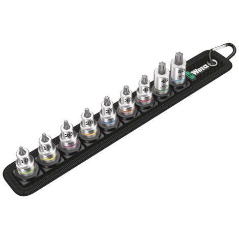WERA Schraubendrehereinsatz 3/8" Set mit Haltefunktion T10-50