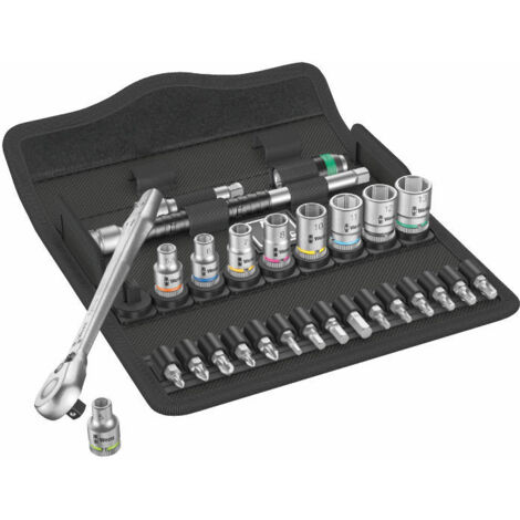WERA Steckschlüssel-Satz Zyklop Metall 1/4" mit Umschaltknarre 28-teilig