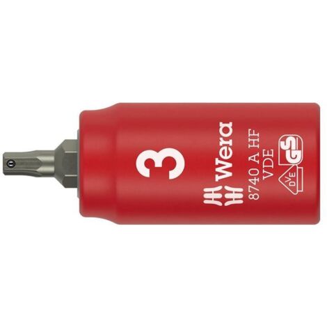 WERA Steckschlüsseleinsatz 8740 A VDE HF 1/4 ″Schlüsselweite 3 mm Länge 45 mm