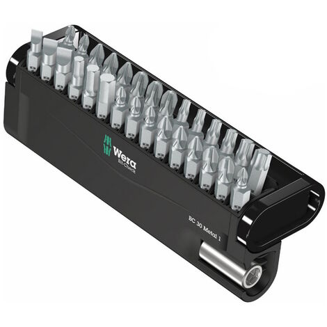 WERA Tough 30 Pce PH/PZ/TX/Hex/Slot Screwdriver Bit Set + Magnetic Holder 057434