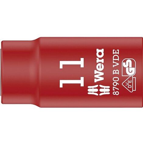 Wera Zyklop-Steckschlüsseleinsatz, isoliert, mit 3/8"-Antrieb, 11 x 46 mm - 05004955001